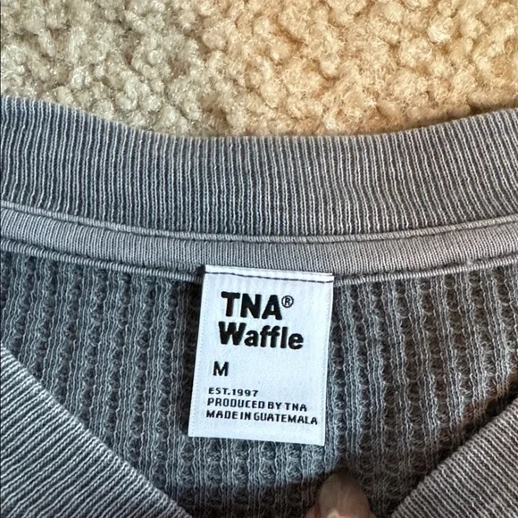 TNA Gray Waffle Knit Set top Medium, pants XS (runs bigger) - Picture 6 of 11